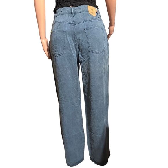 Pulp stovepipe jean high-waisted tencel teal pants M/8 - Picture 5 of 10